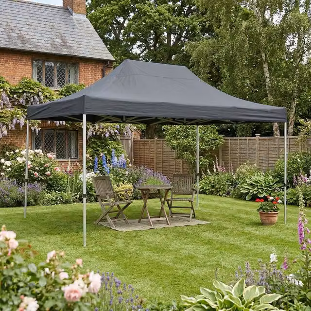 Primrose Pop Up Gazebo Grey W: 300 cm, D: 330 cm