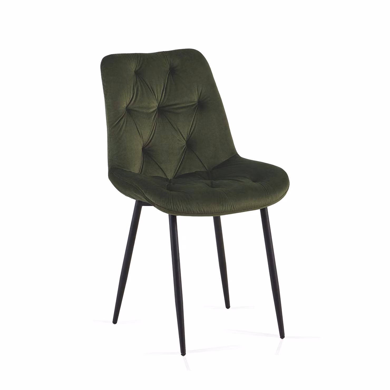 SONARA Modern Set of 4 Green Velvet Dining Chairs with Ergonomic Upholstered Seats and Metal Legs – 6