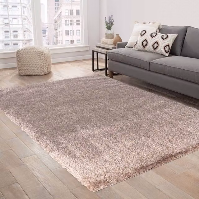 Desire Rugs Modern Plain Shaggy Area Rug in Bronze, W: 80 cm x L: 150 cm