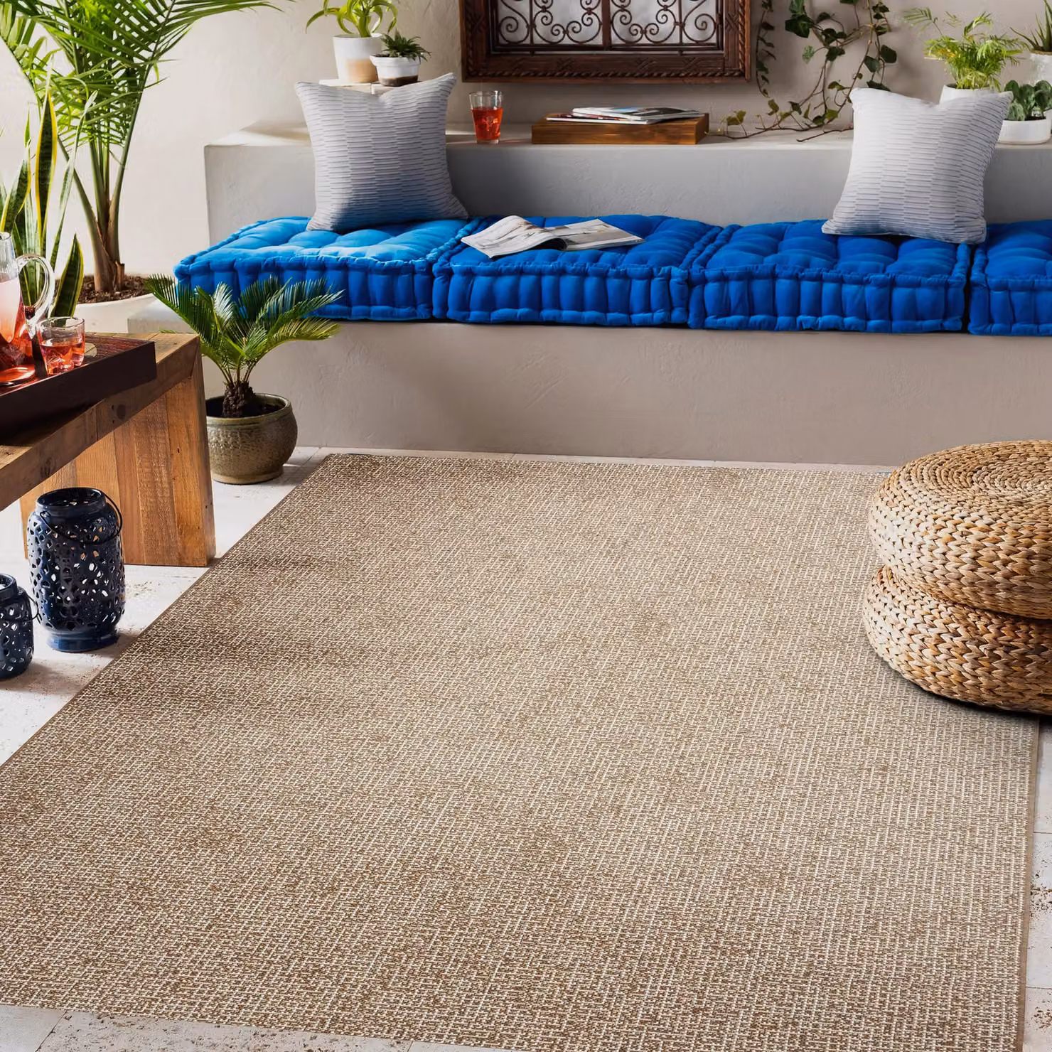 RugsX Beige Flat Weave Rectangular Rug, W: 120 cm, L: 170 cm – 2