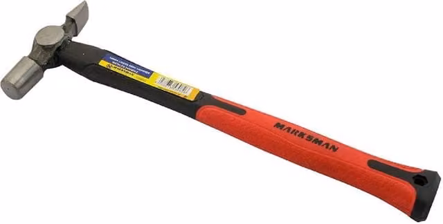 BARGAINS-GALORE Red Steel Cross Pin Hammer with Fibreglass Grip Handle, 33cm