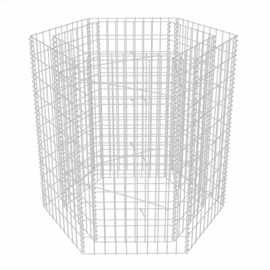 Berkfield Home Hexagonal Gabion Raised Bed in Silver, W/D/H: 100 x 90 x 100 cm – 2