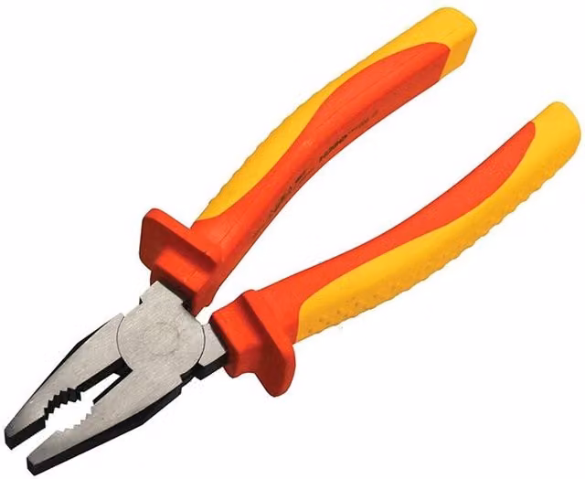 Faithfull VDE Combination Pliers in Multicolour Chrome Vanadium and Stainless Steel