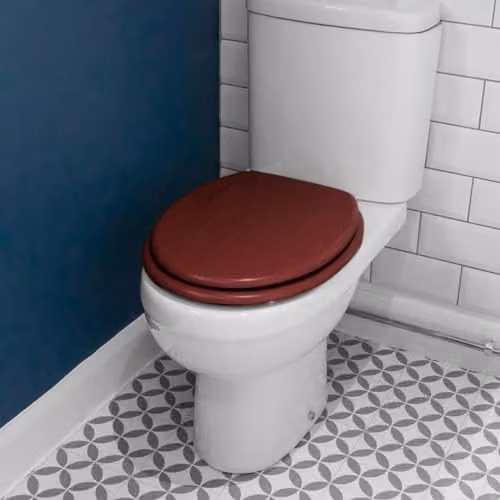 Harbour Housewares Soft Close Oval MDF Wooden Toilet Seat in Brown – 5