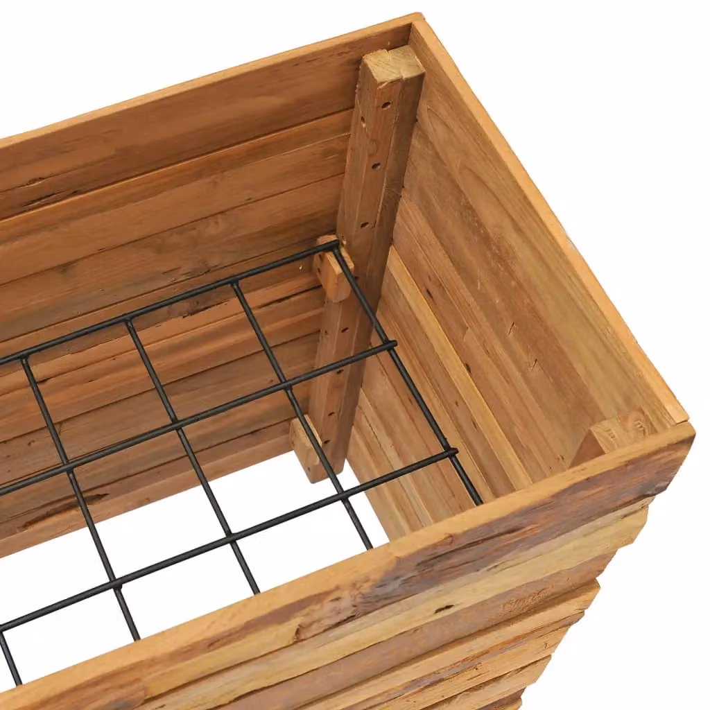 Berkfield Home Raised Bed in Brown Solid Wood and Steel, W/D/H: 100 x 40 x 72 cm – 4