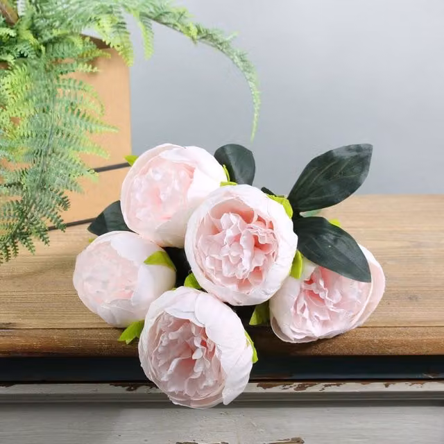 Kingsbury Gifts Artificial Arundel Peony Bunch, Light Pink, Height: 38 cm
