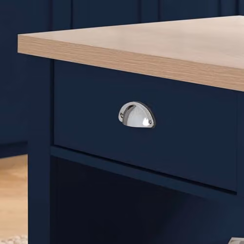 Birlea Highgate 2 Drawer Coffee Table in Blue and Oak Effect Shabby Chic Style – 3