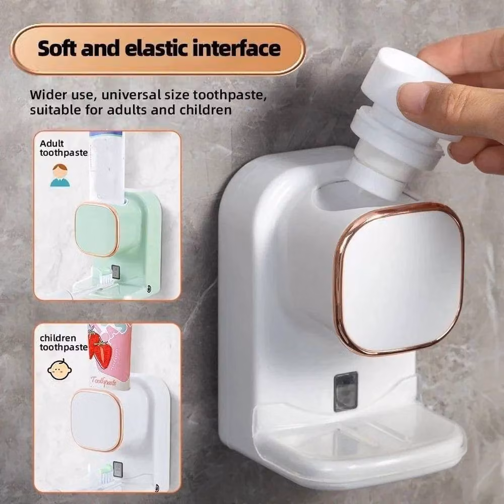 FLAVORA White Automatic Electric Toothpaste Dispenser, Wall Mounted – 4