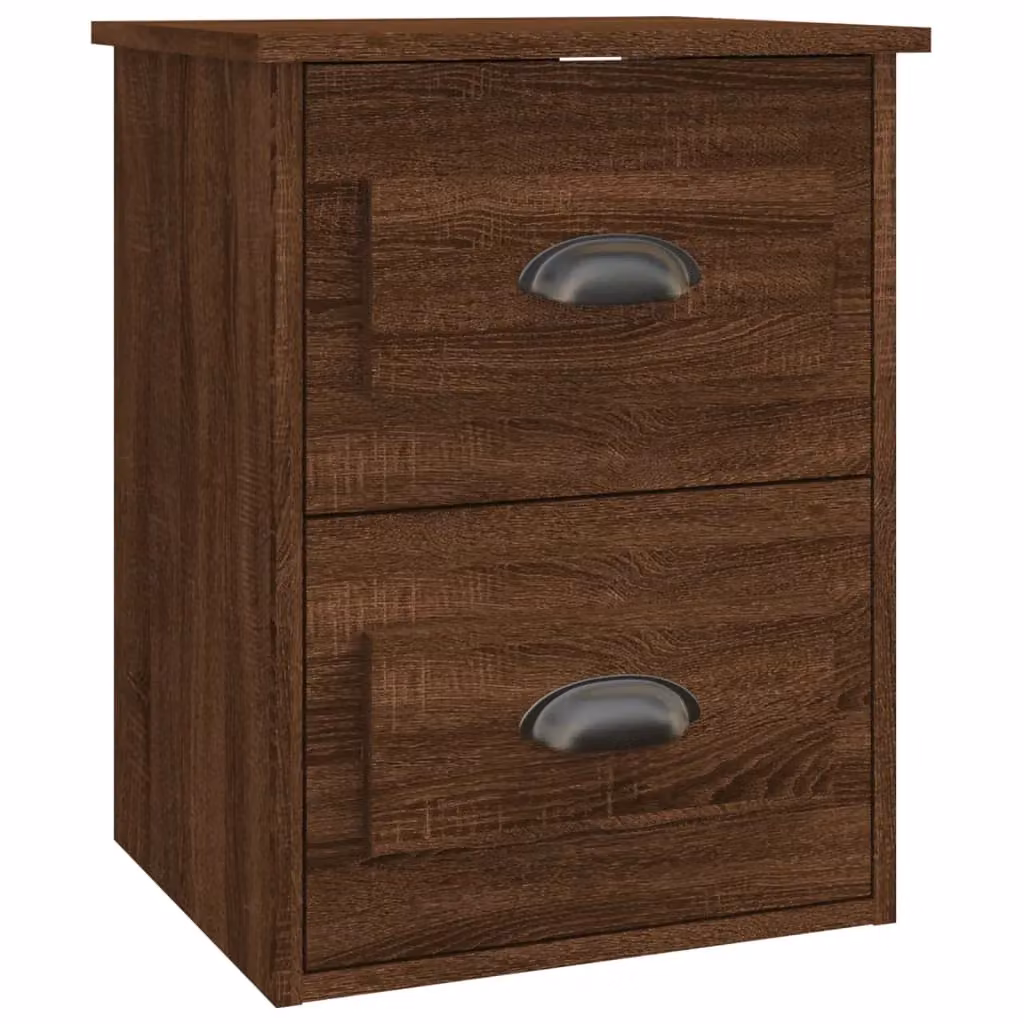 Berkfield Home Wall-mounted Bedside Cabinet in Brown Oak, W/D/H: 41.5 x 36 x 53 cm – 2