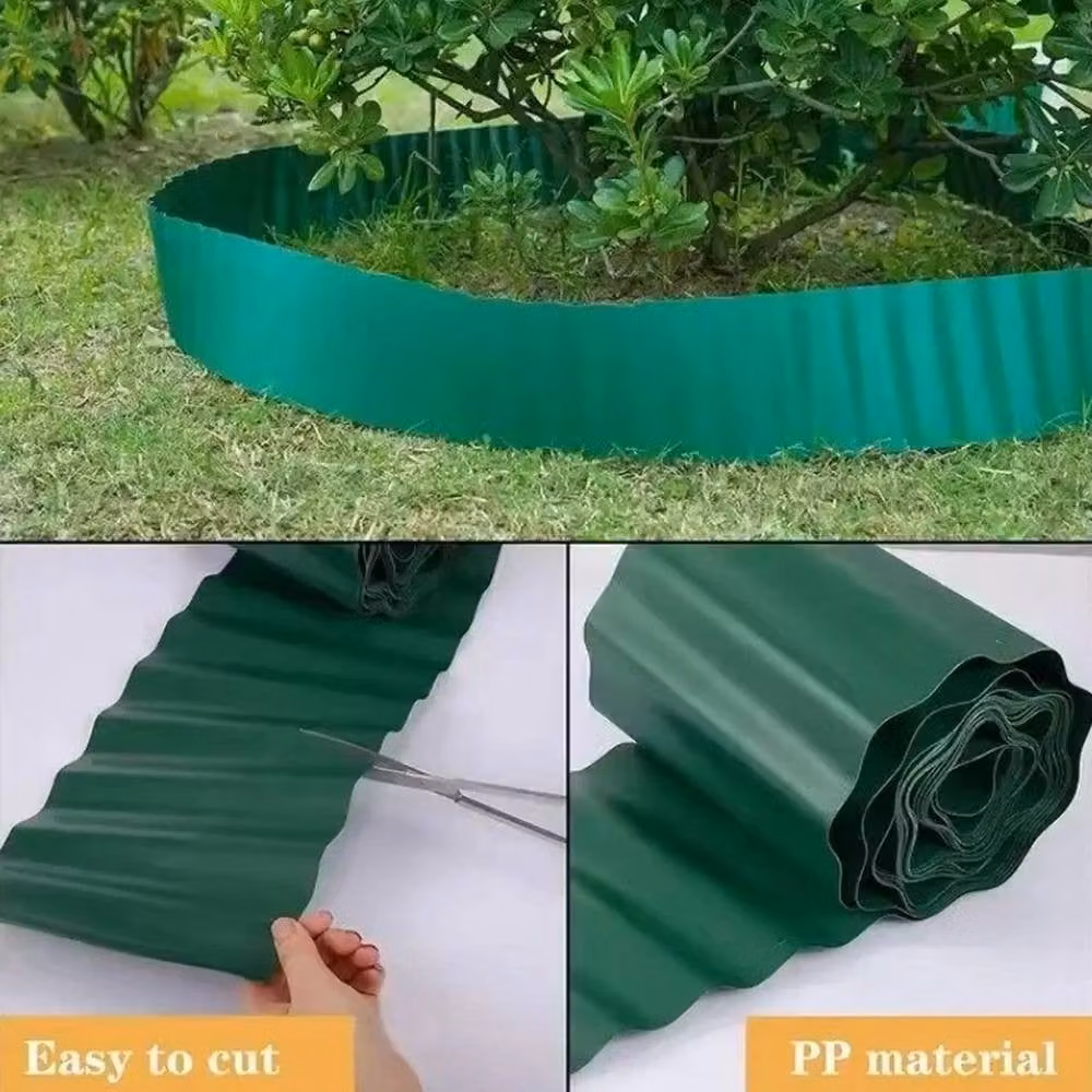 NESTLUNE Corrugated Garden Separator Lawn Grass Border Fence, Green, W/H: 100 x 15 cm – 5