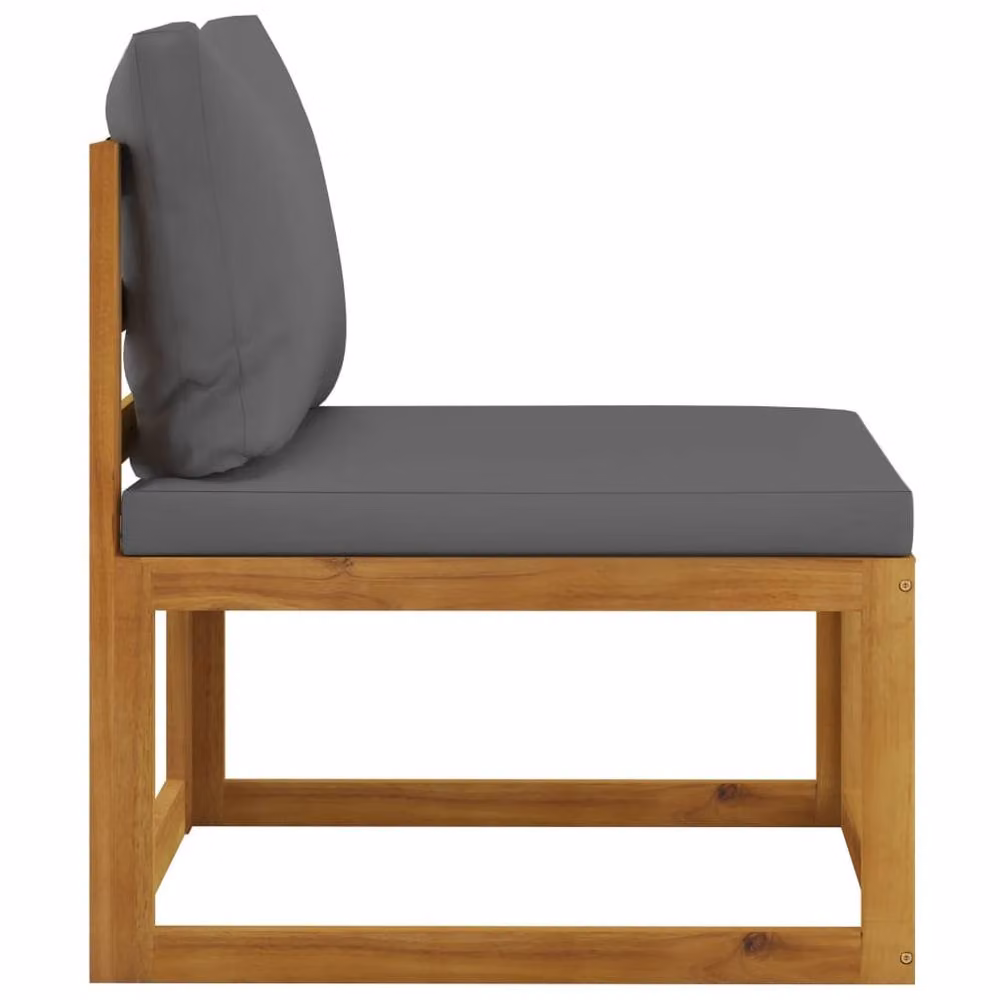 Berkfield Home Beautiful 3 Piece Garden Lounge Set with Grey Cushions in Solid Acacia Wood – 4
