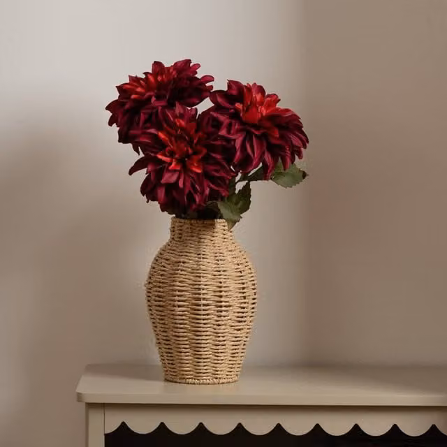 Scottish Everlastings Ltd Burgundy Dahlia Flower Stems, Pack of 3, Height: 70 cm