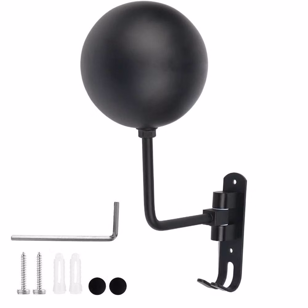 FLAVORA Wall-Mounted 2x Motorcycle Helmet Holder Rack in Black Stainless Steel – 2