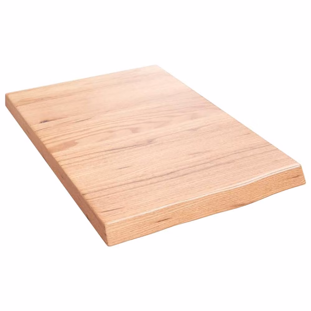Berkfield Home Wall Mounted Oak Wood Shelf, Light Brown, W: 60 cm, H: 40 cm, D: 2-4 cm – 2