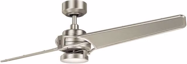 Kichler Xety 2 Blade Ceiling Fan with LED Light and Remote Control, Silver, 142 cm