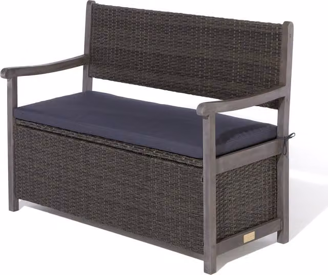 Rowlinson Alderley Rattan Storage Bench in Grey Weave