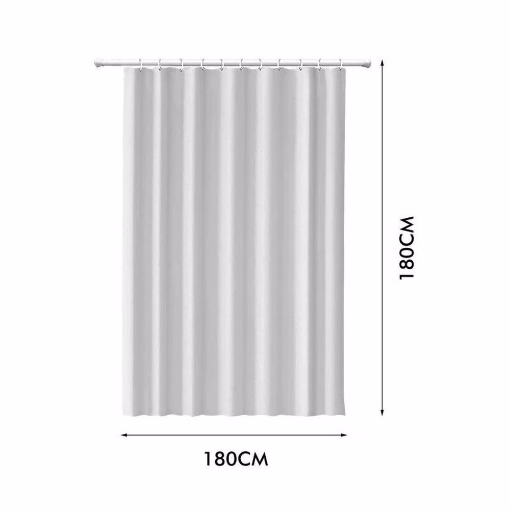 SPETLEK Waterproof and Mould-Resistant Polyester Shower Curtain in White – 3
