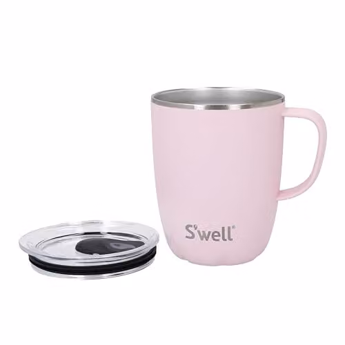 S'well Pink Stainless Steel Mug with Lid, 350ml