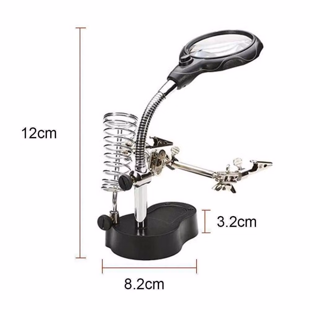 Kelvenix Black LED Desk Lamp with Dimmable Magnifying Glass and Clip-on Base – 2