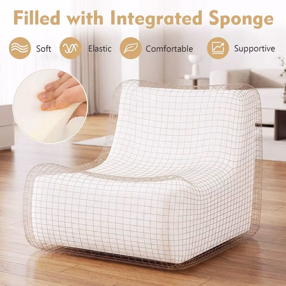 Kelvenix Brown Bouclé Fabric Armless Upholstered Lazy Floor Sofa for your Living Room – 4