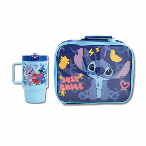 Stor Disney Lilo & Stitch 2-Piece Insulated Lunch Set with Drinking Cup in Blue – 1