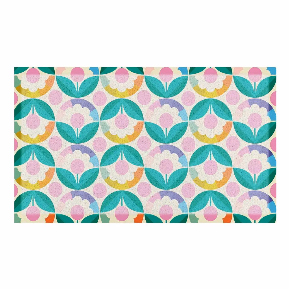 Artsy Mats Elizabeth Olwen Petal Pink Dots Indoor/Outdoor Doormat in Cream and Pink, W/D: 90 x 60 cm – 2
