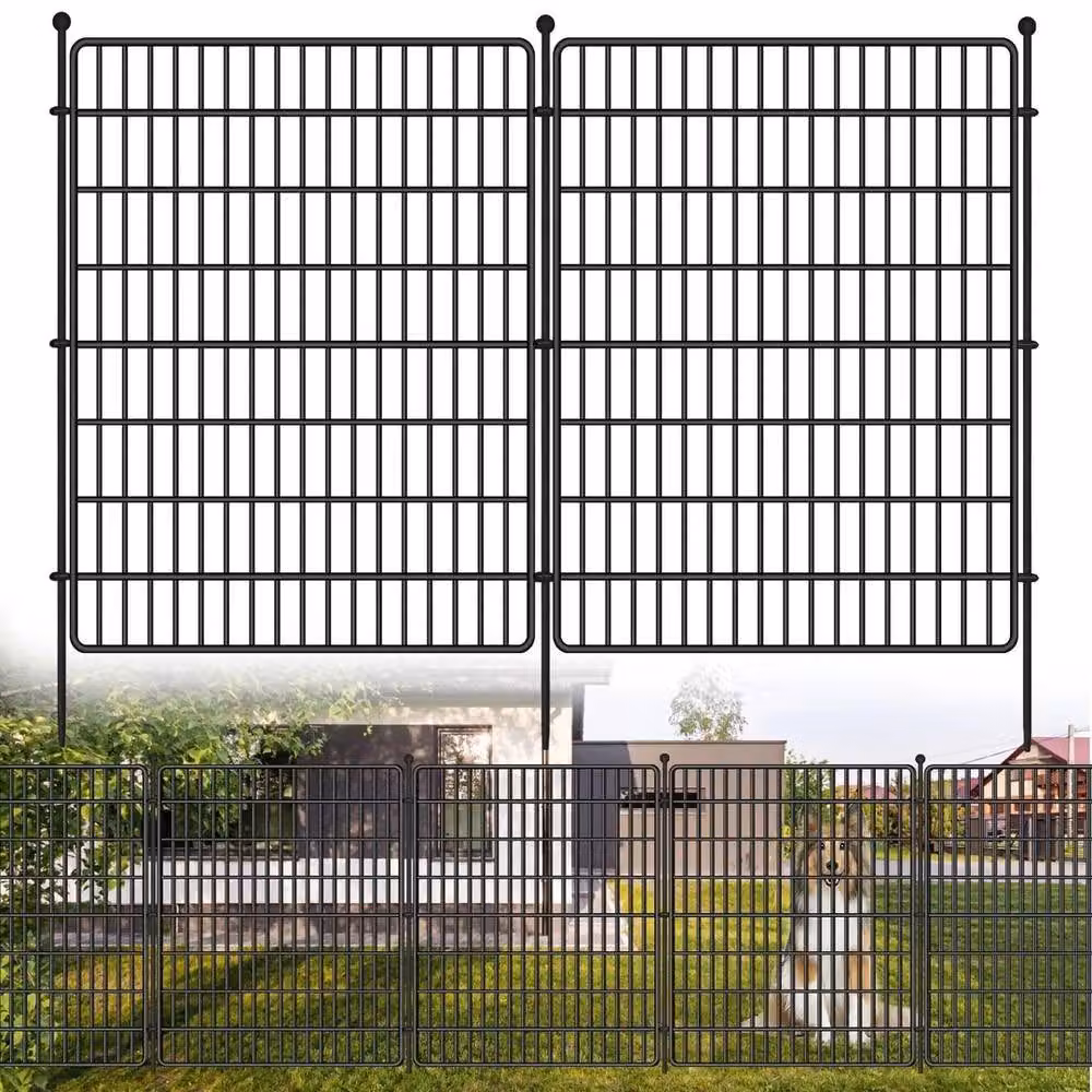 VOGREX 10 Piece Black Metal Decorative Garden Fencing and Animal Border Edging – 2