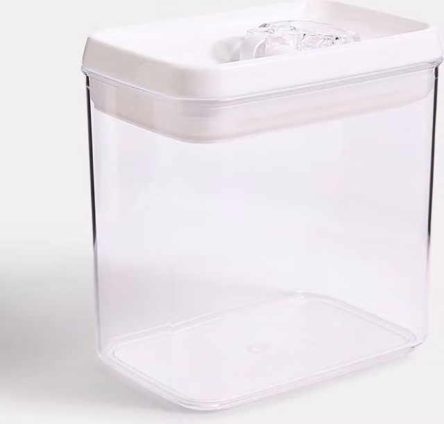 M&S Airtight and Leakproof Plastic Food Storage Container, White, 1.3 l