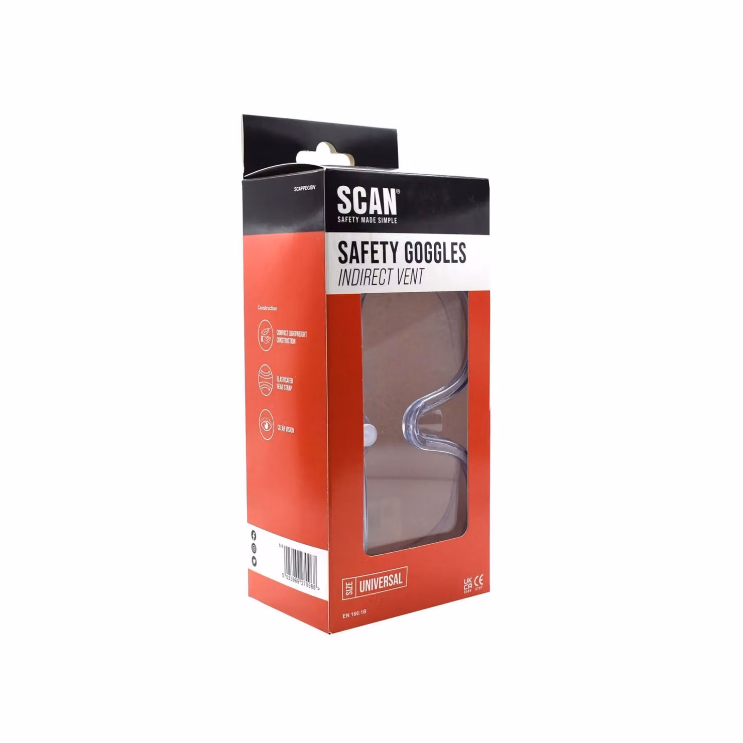 Scan Clear Over-Glasses Indirect Ventilation Safety Goggles EN 166 – 2