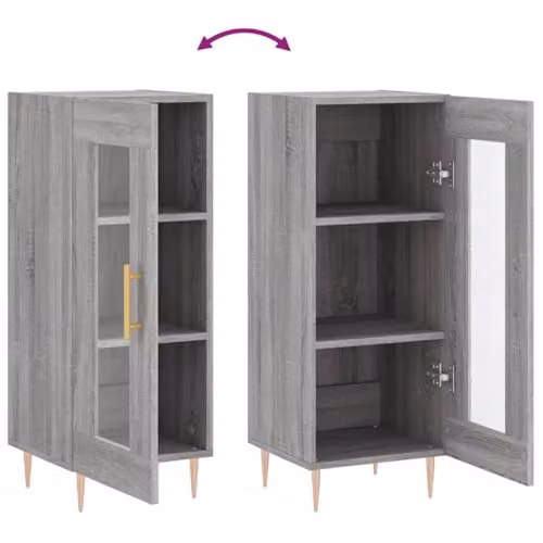 vidaXL Grey Sonoma Sideboard in Engineered Wood W/D/H: 34.5 x 34 x 90 cm – 3