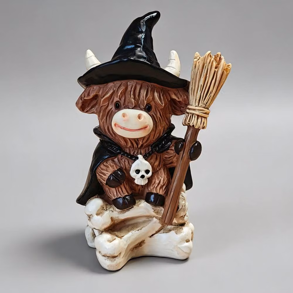 Quipulse Black Highland Cow Resin Tabletop Figurine – 2