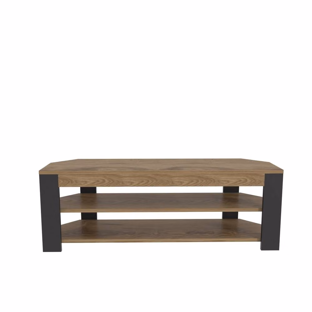 Decorotika Rita Minimalist Corner TV Unit in Brown, W: 120 cm, D: 42 cm – 3