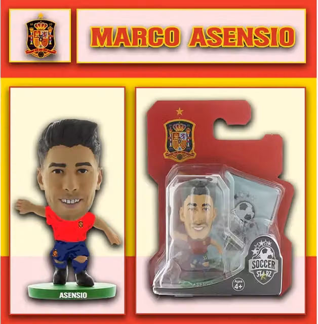 SoccerStarz Marco Asensio Spain Home Kit Mini Figure, Red, Height: 5 cm