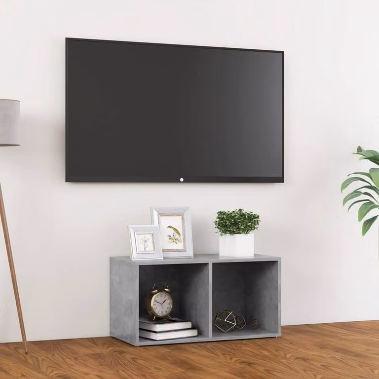 Berkfield Home TV Cabinet in Concrete Grey, W/D/H: 72 x 35 x 36.5 cm