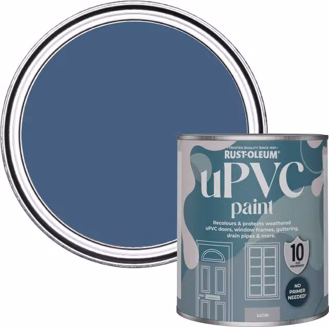 Rust-Oleum Satin Finish UPVC Paint in Blue, 0.75 l