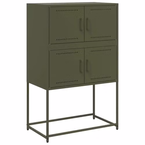 vidaXL Industrial Metal Sideboard in Matt Green, W/D/H: 68.5 x 38.5 x 107 cm – 1