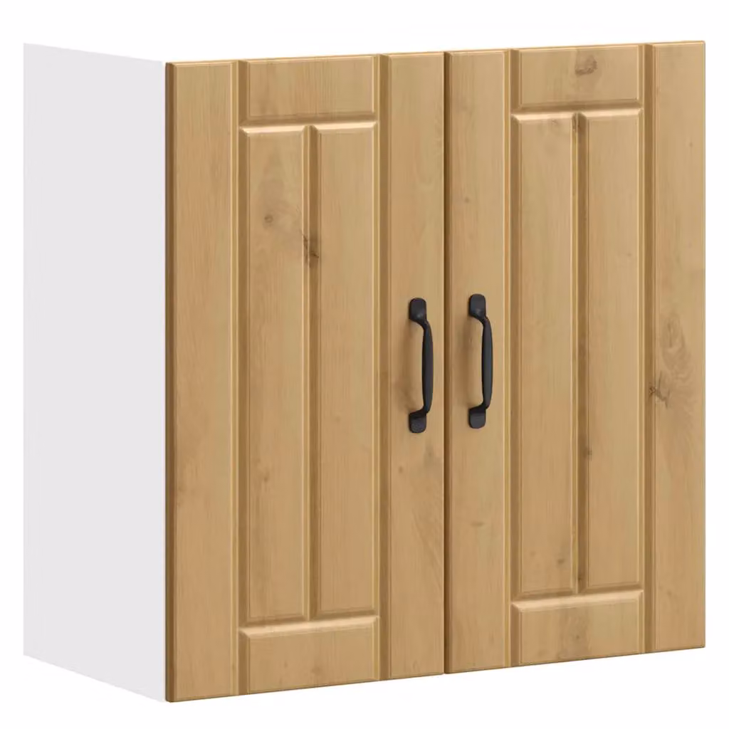 Berkfield Home Lucca Artisan Oak Kitchen Wall Cabinet in Brown with Glass Doors – 1
