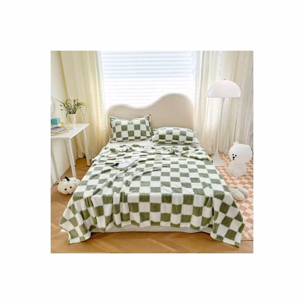 Pawnora Green Fluffy Fleece Blanket for Adults, W: 100 cm, L: 150 cm – 2