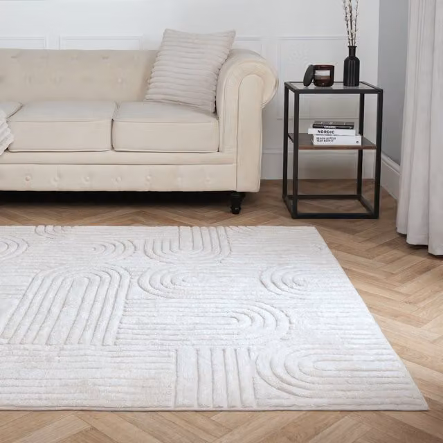 OHS Tufted Arches Non-Slip Area Rug in Stone, W/D/H: 160 x 230 cm – 1
