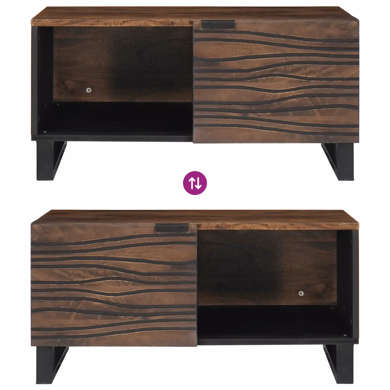 Berkfield Home Brown Mango Wood Coffee Table, W: 80 cm, D: 50 cm, H: 40 cm – 6