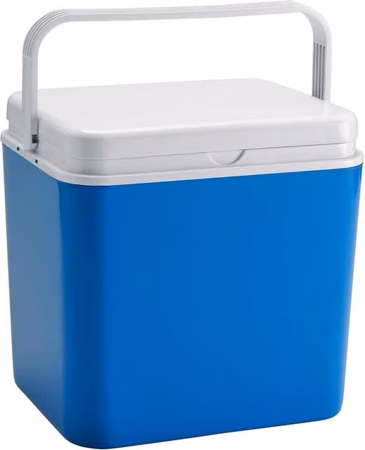 Harbour Housewares Insulated Blue Plastic Camping Cooler Box, 30l