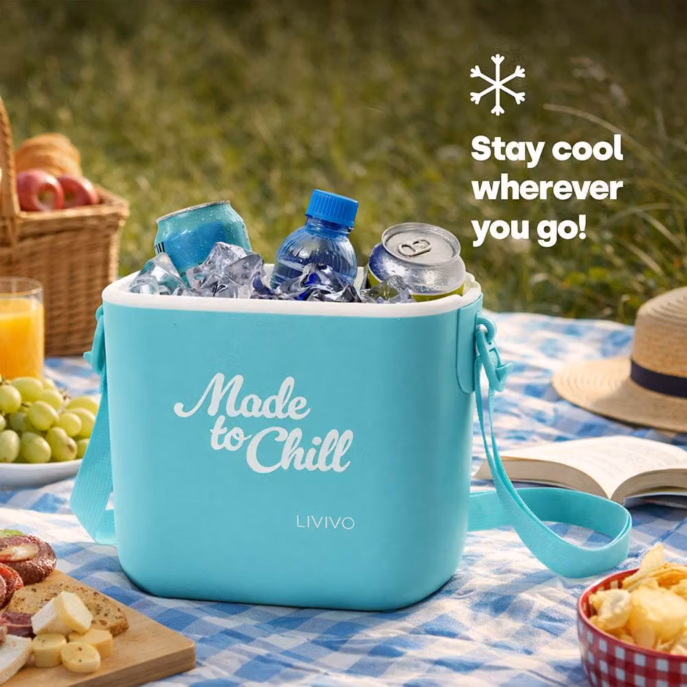 LIVIVO 5L Portable Insulated Cool Box with Strap in Turquoise – 2