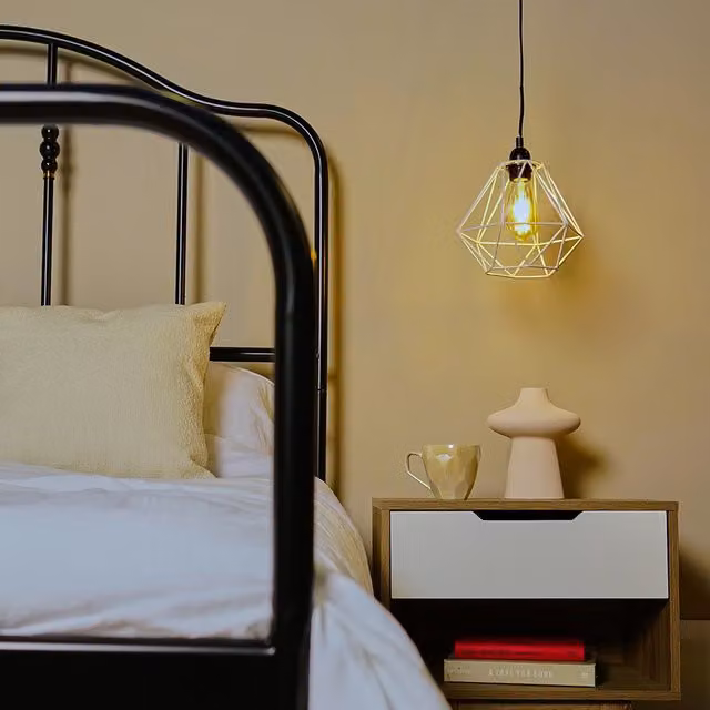 ValueLights Industrial Cube Metal Basket Cage Ceiling Pendant Light Shade in White