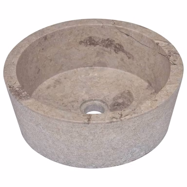 Berkfield Grey Natural Stone Rectangular Home Sink W: 40 cm, H: 15 cm