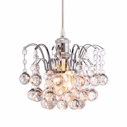INNOTECK Faceted Oriel Crystal Pendant Light Shade in Polished Chrome – 1