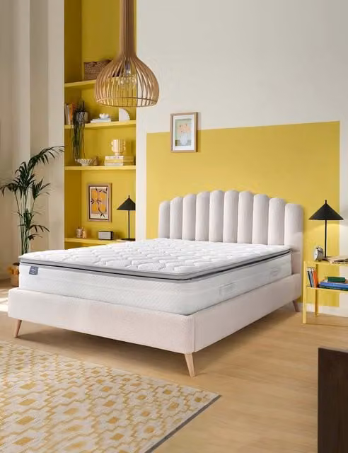 Silentnight Memory 2000 Hybrid Pillowtop Mattress, White, W/D/H: 120 x 200 cm