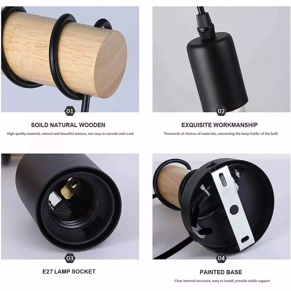 SPETLEK Adjustable Wood Arm Plug In Wall Light in Black for Reading and Bedside Use – 2