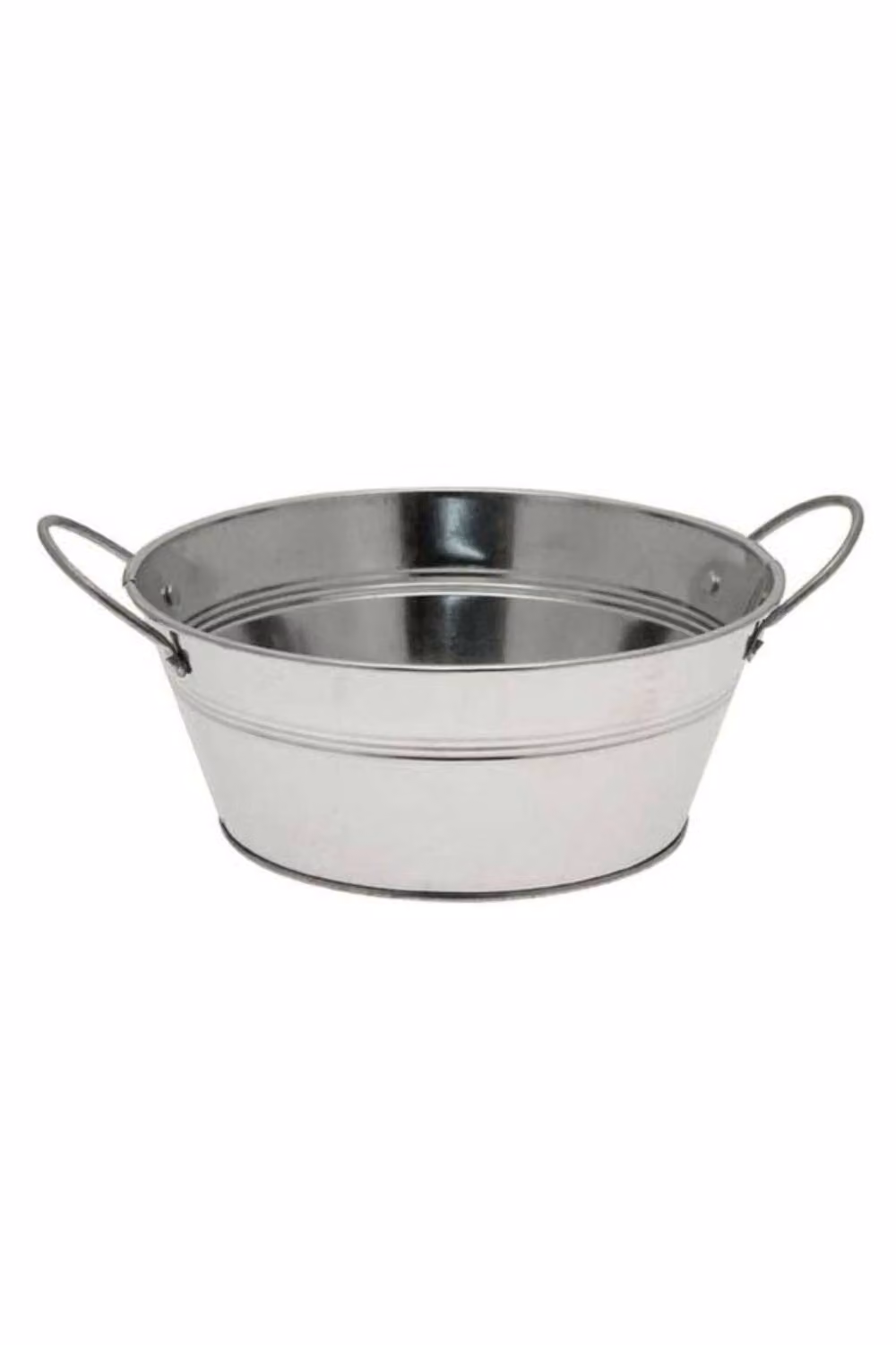 KDMD Silver Galvanised Round Bowl with Ears, 4 Pack, W/D/H: 8 x 19 x 19 cm – 2