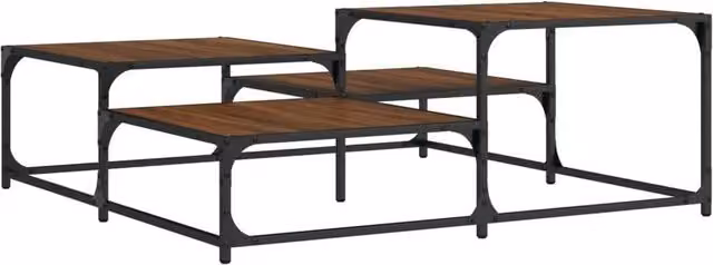 Berkfield Home Brown Oak Coffee Table, W/D/H: 107 x 107 x 40 cm