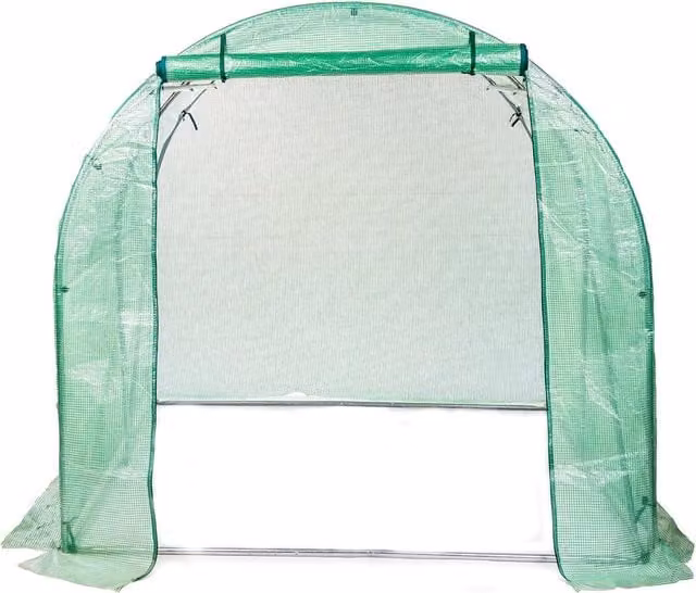 Garden Gear Green Steel Polytunnel Dome with Window and Roller for Vegetable and Ornamental Gardens, W: 200 cm x W: 200 cm